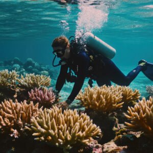 Inmersión de scuba diving para los novios en Thai